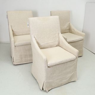 (3) Restoration Hardware skirted armchairs