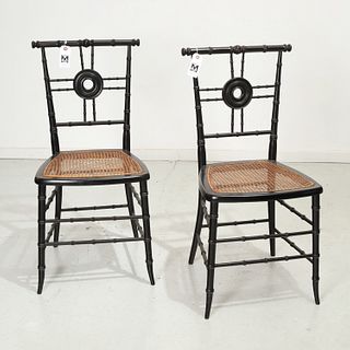 Pair Morris & Co. style Aesthetic side chairs