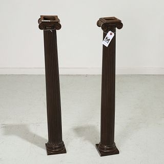 Pair antique Neo-Classical bronze columns