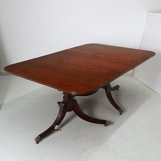 Regency style double pedestal dining table