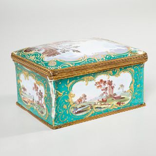 Large antique Staffordshire enamel box