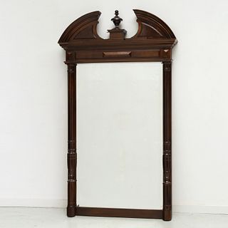 Large Victorian walnut pier mirror