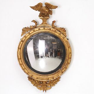 Federal giltwood convex mirror