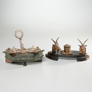 (2) Regency and Victorian ink stands