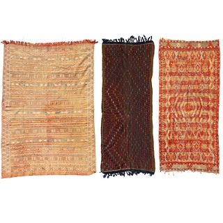 (3) vintage tribal rugs and weavings