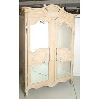 Nice French Provincial limed oak armoire