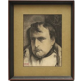 Napoleon portrait, charcoal on paper, 1964