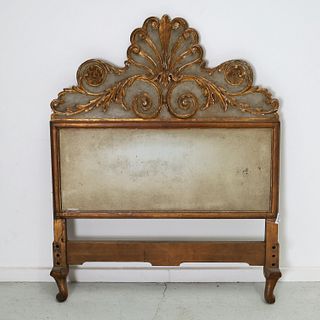Venetian style carved and painted headboard
