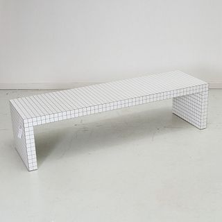 Modernist "graph paper" coffee table or bench