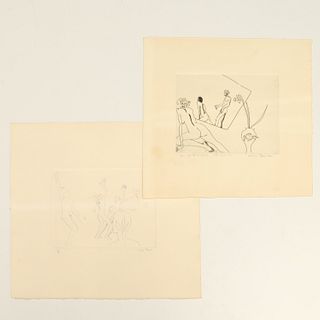 Mary Frank, (2) etchings