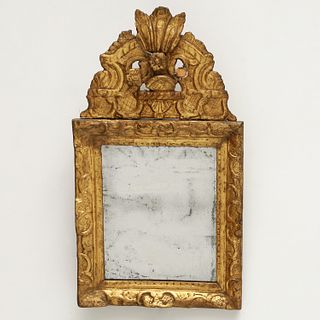 Antique Italian Baroque giltwood mirror