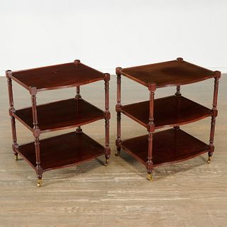 Pair Regency style tiered side tables