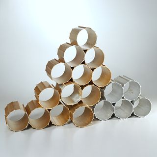 Anodized aluminum sculptural modular wine rack
