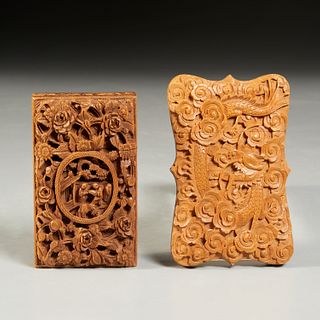 (2) Chinese Export card cases, ex-museum