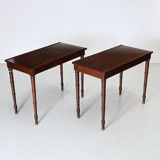 Pair Regency style mahogany writing table consoles