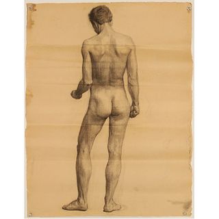 Charles Ethan Porter, male figure drawing, 1880