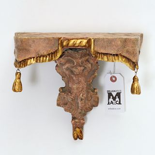 Isabel O'Neil painted and gilt wood wall bracket