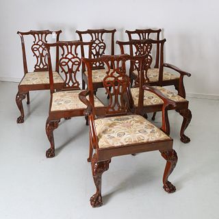 Nice set (6) Chippendale style dining chairs