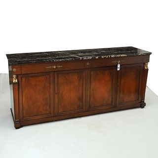 Empire style marble top credenza