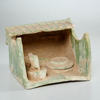 Chinese glazed pottery house or granary model