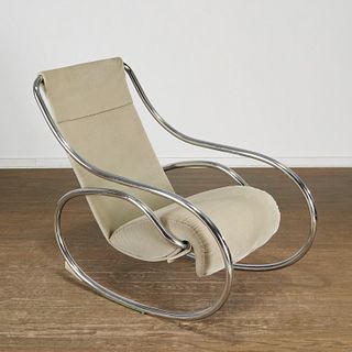 Vintage Modernist tubular chrome rocking chair