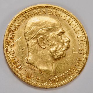 1910 Austrian 10 Corona gold coin