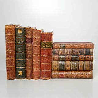 (10) Vol. 19th c. leather bindings
