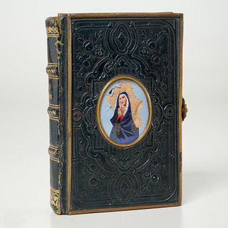 Miniature binding with reverse glass painting