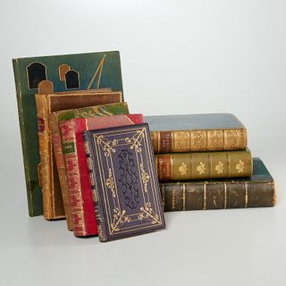 (8) Vols literature, fine leather binding