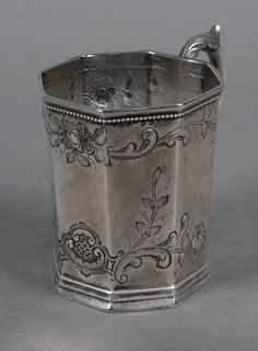 Antique Southern Coin Silver Mug Cup