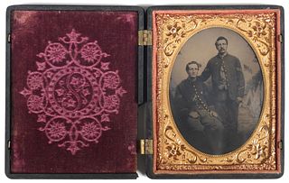 Antique Tintype Two Civil War Soldiers 