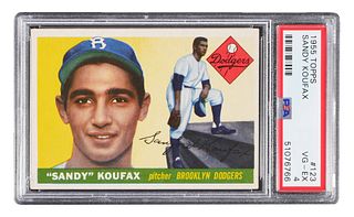 1955 Topps SANDY KOUFAX Rookie Card #123 PSA 4