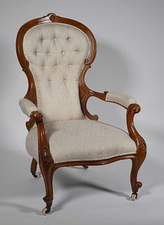 Antique Victorian Spoon Back Arm Chair