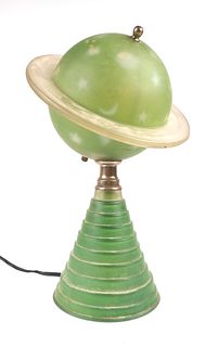 Glass 1939 World's Fair Saturn Table Lamp