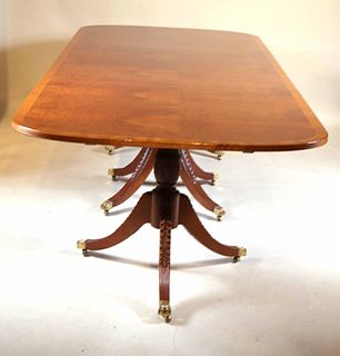 Regency Style Triple Pedestal Dining Table