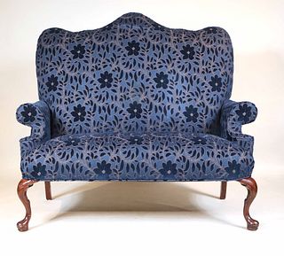 Chippendale Style Mahogany Upholstered Settee