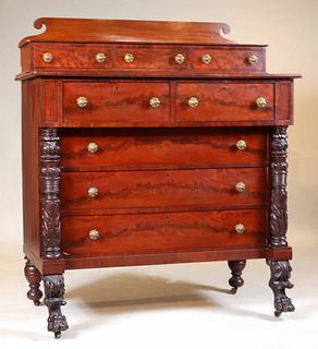 Classical Carved Mahogany Chest of Drawers