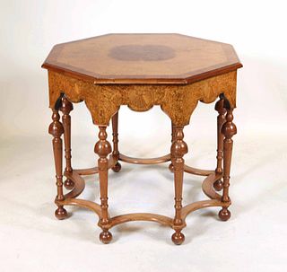 Baroque Style Inlaid Octagonal Center Table