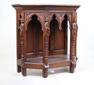 Renaissance Revival Carved Oak Altar Table