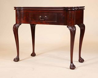 Chippendale Style Gate-Leg Mahogany Games Table