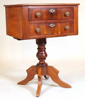 Federal Mahogany Two Drawer Work Table