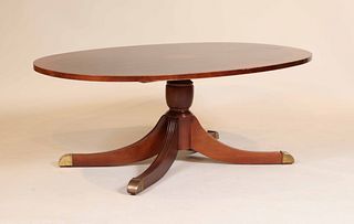 Federal Style Inlaid Mahogany Oval Low Table