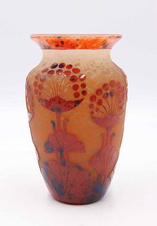 Le Verre Francais Cameo Glass Vase