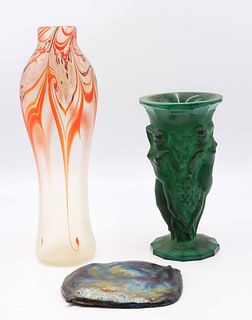 Three Art Glass Table Articles