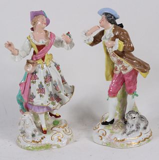 Two German Porcelain Figures, Man and Woman