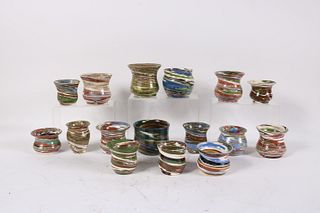 Sixteen Desert Sands Pottery Low Vases