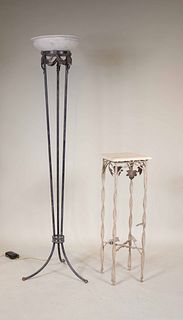 Neoclassical Style Metal and Ceramic Floor Lamp