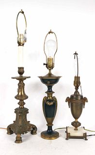 Three Metal Table Lamps