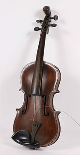 American Folk Art Violin, Woman's Head