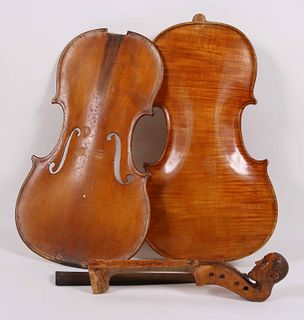 German Tiger Maple Violin with Head of Man Neck